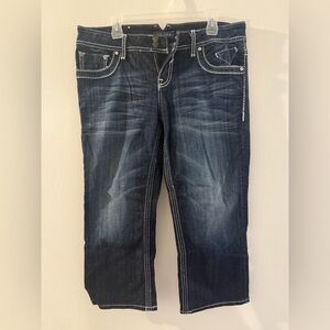 Vigoss Indigo Denim with Contrast Stitching Capris